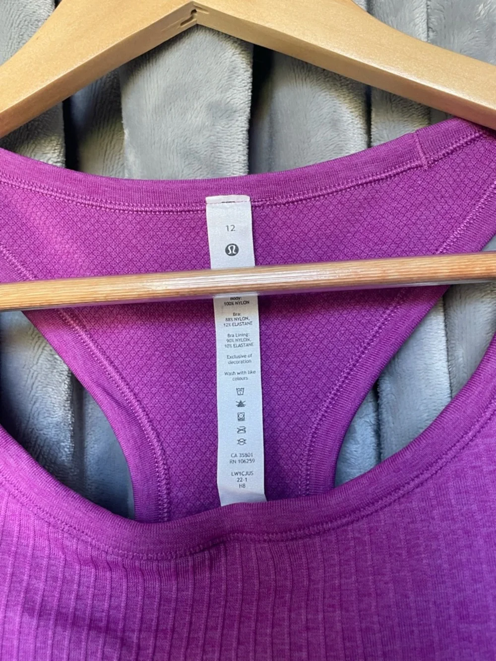 lululemon athletica Purple Ribbed Racerback Tank - Picture 2 of 3